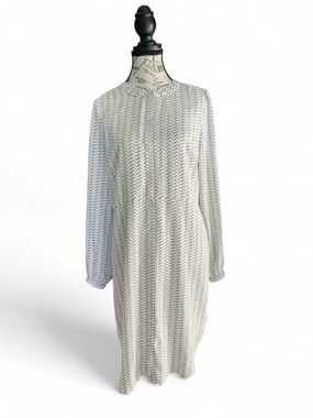 Banana Republic Black and White Midi Shirt Dress Women’s Size 6